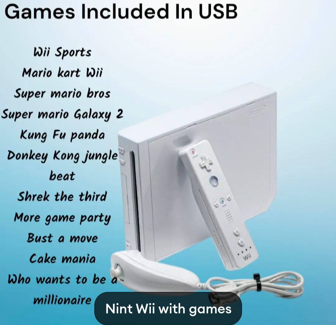 Nintendo Wii console with games